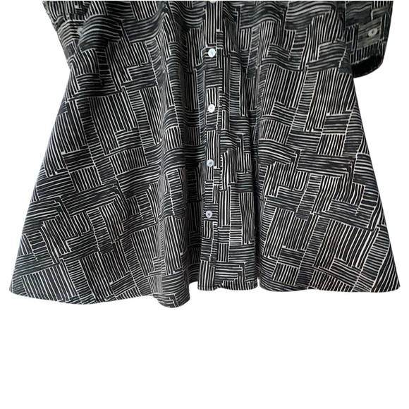 SERENA & LILY NWOT BUTTON FRONT “JANE ” SHIRT DRESS BLACK & WHITE | SIZE: 0 - Picture 6 of 12